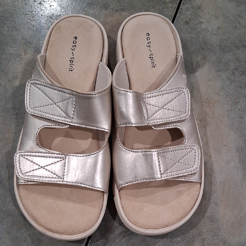 Easy Spirit Metallic Slide Sandals